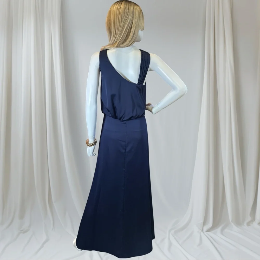 Max & Cleo Blue Halter Cocktail Gown - Picture 4 of 9